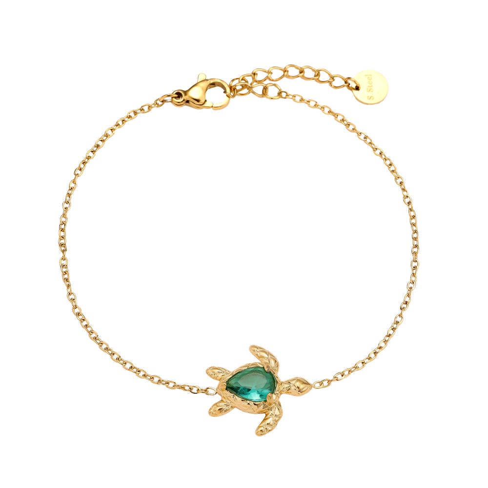 Cute Turtle Bracelet - Minimalistische Armband met goudkleurige schildpad